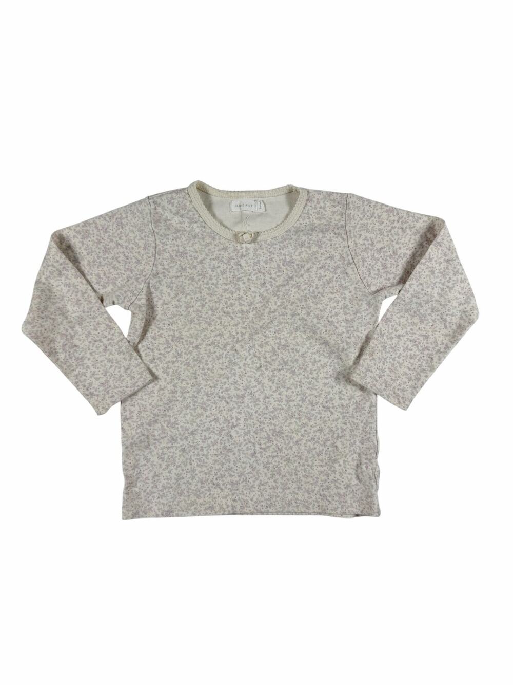 Jamie Kay Organic Purple Floral Long Sleeve Tee Girls Size 5
